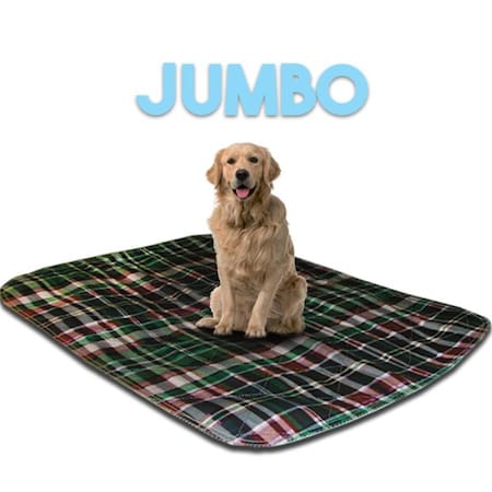 Lennypads 48 x 48 in. Jumbo Washable Pet Pad - Green Plaid LE328904
